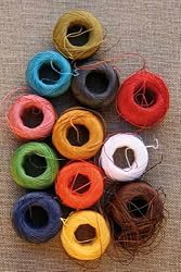 Sajou Set 12 Multi Color Fil Au Chinois Single Ply Waxed Linen Sewing Thread