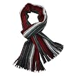 100% Acrylic Men's Colorful Stripes Tassel Ends Knitted Long Scarf - Red