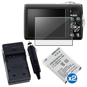 Everydaysource For Nikon CoolPix S8100 Charger+2x EN-EL12 Battery+Clear LCD Screen Protector