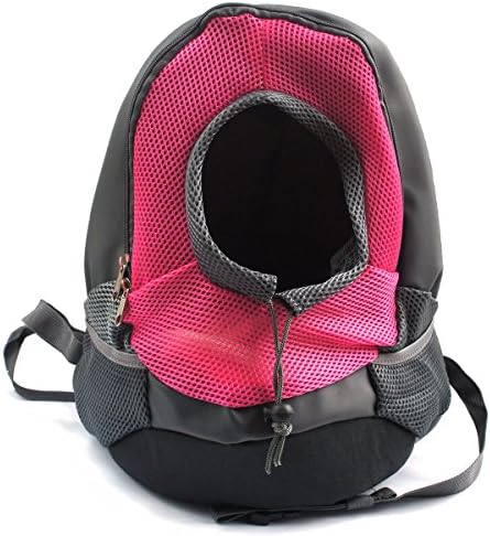 Ximei Portable Dog Cat Pet Backpack Carrier Bag for Outdoor Travel Medium and Small (M, Rose Red)