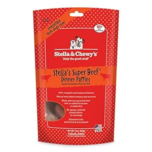 Stella & Chewy's Freeze Dried Dog Food for Adult Dogs, Beef Dinner, 15 Ounce Bag 2 pack (with Free Treat)