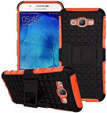 Galaxy A8 Case, [Hybrid Kickstand Flip Case]samsung Galaxy A8000 Cover[clear Drop Protection/shock Absorption]pc Back Tpubumper Armor with Key Holder (Orange &amp; Black)