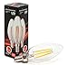 Brite Innovations Energy Saving LED Filament Candelabra Light Bulb - Dimmable - Soft White 2700K - Torpedo Tip - Exact Equivalent to Standard 40W Incandescent Chandelier Bulb (4 Watts)