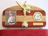 Martial Arts Belt Display with a Kick ! Signature Hickory-Padauk
