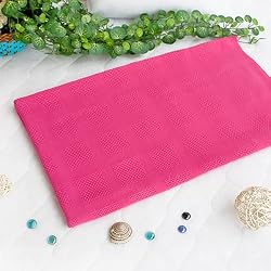 [Pink] 100% Cotton Jacquard Weave Throw Blanket (50 by 59.8 inches)