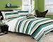 Roxy Brown Blue Stripe Teen Girls Comforter Set 200tc Sheets Dec Pillow