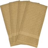 DII 100% Cotton, Machine Washable, Classic, Everyday Kitchen Basic, Waffle Terry Dishtowel, 15 x 26", Set of 4- Pebble