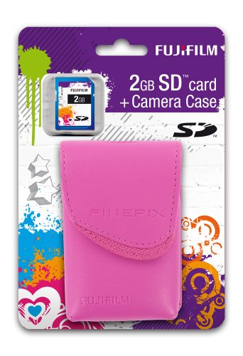 Fujifilm, Custodia Premium per fotocamera digitale Z70 e scheda di memoria SD da 2GB, colore: Rosa Picture