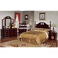 4pc Queen Size Bedroom Set in Dark Cherry Finish