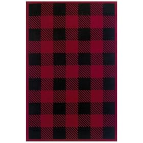 Checkers Rug, 5'x8', RED