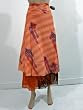 Multi Wear Reversible Two Layer Silk Sari Wrap Around Skirt for Womens