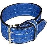 Ader Leather Power Weight Lifting Belt- 4" Blue (Medium)