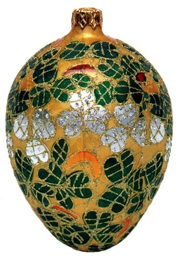 Museum Collection FabergÃ© Clover Egg Glass Ornament-Large