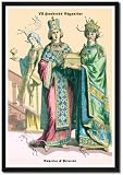 Framed Art Poster 20x30, Emperor and Princess of Byzantine, 8th Century
