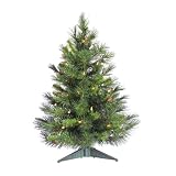 3' Pre-Lit Cheyenne Pine Artificial Christmas Tree - Clear Dura Lights