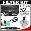Hoya 52mm 3-Piece Digital Filter Set (HMC UV Ultraviolet, Circular Polarizer & ND8 Neutral Density) with Case + Cleaning Kit for Canon, Nikon, Sony, Olympus & Pentax Lenses