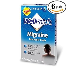 WellPatch Cooling Headache Pads, Migraine, 4 - 2 x 5 1/8-Inch Pads (Pack of 6)