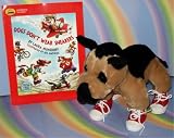 Dogs Don't Wear Sneakers WITH a Plush German Shepherd Dog wearing Red High-Top Tennis Shoes (Book and Toy Combo)