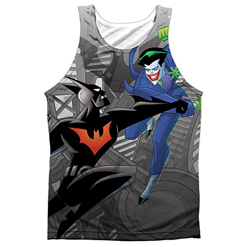 Batman Beyond Baddie Battle FB Print Mens Sublimation Tank Top Shirt XL WHITE