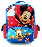 Mickey & Pluto Backpack | 16in Large School Bag | @ Sunset Jungle