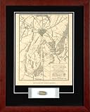 Century Collection Gettysburg Map with Civil War Relic Framed Photograph