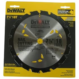 DeWalt DW3191 Series 20 7-1 4-Inch 18 Tooth FTG Nail Cutting Saw Blade with 5 8-Inch and... by DeWALT