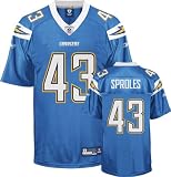 LaDainian Tomlinson Youth Jersey: Reebok Powder Blue Replica #21 San Diego Chargers Jersey - Small (8)
