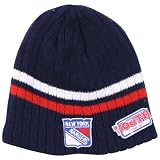 New York Rangers Youth Knit Beanie / Winter Hat - 2 Stripe