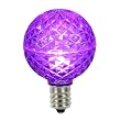 Pack of 12 LED G40 Purple Replacement Christmas Light Bulbs - E17 Base