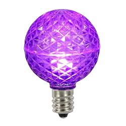Pack of 12 LED G40 Purple Replacement Christmas Light Bulbs - E17 Base