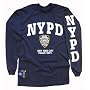 NYPD T-SHIRT, Officially Licensed Crewneck New York Police Department Long-Sleeve Athletic Tee, Navy