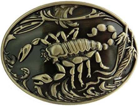 Men's Steer Scorpion Zodiac Astrology Horoscope Head Bullet Hole Metal Belt Buckles Cowboy Style