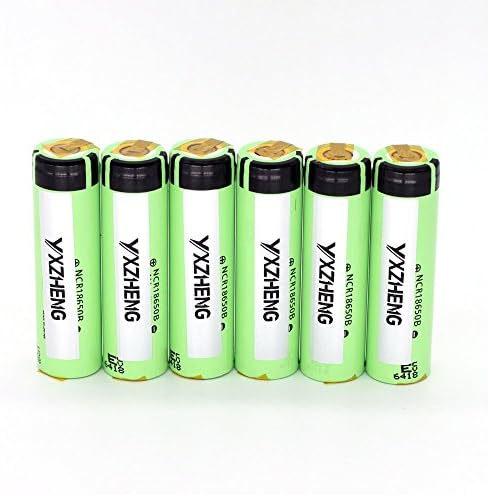YXZHENG 6PCS NCR18650B Tabs 3400mah for Panasonic Rechargeable Li-ion Battery For Notebook Motorcars