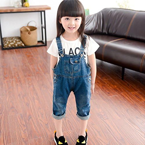 Baby Jeans, Linstore Spring Children Pure Cotton Denim overalls for girls and boy (110cm)
