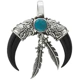 Sterling Silver Black Horns Turquoise Pendant Collection Jewelry Color