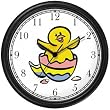 Easter Chick Hatching out of Easter Egg No.4 Easter Theme Wall Clock by WatchBuddy Timepieces (Hunter Green Frame)