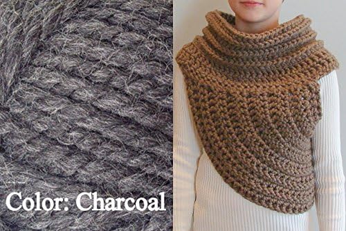 Cowl Wrap Huntress Half Sweater - Charcoal - Small