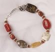 Gemstone and Silver Adjustable Bracelet