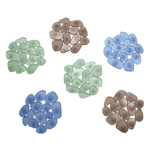 InterDesign Pebblz Non-Slip Safety Treads for Shower, Bathtub - Set of 6, Assorted