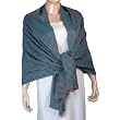 Rosy Brown and Blue Pashmina Scarf Cashmere for Women, Crafted in India