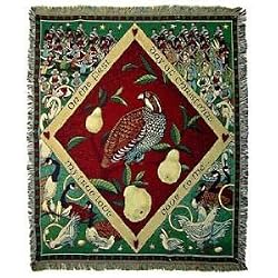 12 Days of Christmas Tapestry Throw Blanket