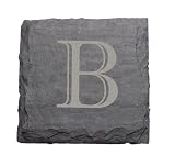 Review J.K. Adams Company VSC-4SQ-B / JK Adams Set of Four 4-Inch Square Monogrammed Slate Coasters, B