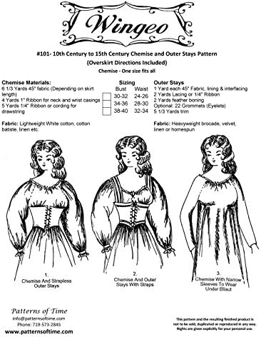 10th-15th C. Chemise & Outer Stays (Size Large -38-40" Bust)