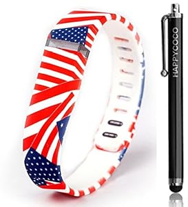 HAPPYCOCO New 2015 USA Flag Style Replacement Band with Clasp for Fitbit Flex , Band only no tracker included