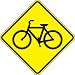 Accuform Signs W11-1 Engineer Grade Prismatic Reflective Aluminum Bicycle Pictorial Crossing Sign, 24" Width x 24" Length x 0.080" Thickness, Black on Yellow