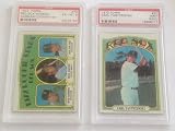 1972 Topps Carlton Fisk Rookie PSA Graded 6 and 1972 Topps Carl Yastrzemski PSA Graded 9(OC) Lot