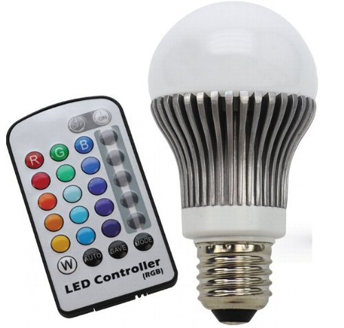 CLE LED Glühlampe E27 5W RGB mit Fernbedienung