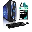 CybertronPC X-Cruiser 2 CANN4120RBQ, Black, AMD Athlon II X2 Dual Core (2.8GHz), 4GB DDR2, 500GB HDD, DVDRW with LightScribe, GeForce 9500GT, 350 Watt Power Supply, Windows 7 Home Premium 64-bit, 1 Year Parts & Labor Warranty