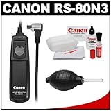 Canon RS-80N3 Remote Switch Shutter Release Cord + Cleaning Kit for EOS 30D ....