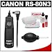 Canon RS-80N3 Remote Switch Shutter Release Cord + Cleaning Kit for EOS 30D, 40D, 50D, 7D, 5D, 1D Mark II N II IV & 1Ds Mark II III Digital SLR Cameras